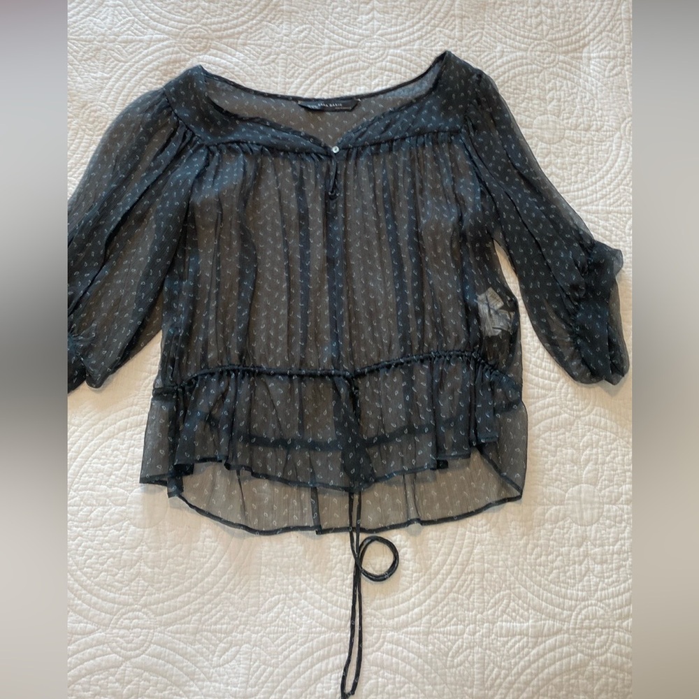 ZARA BASIC 100% SILK BLOUSE WOMEN’S SIZE XS